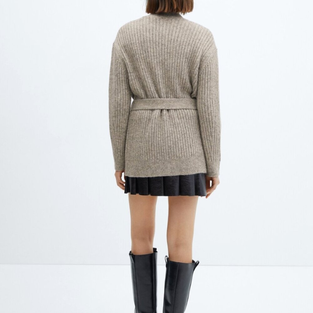 Mango Buttoned Ribbed Cardigan - Picture 3 of 6